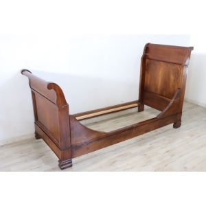 19th century antique solid walnut single bed