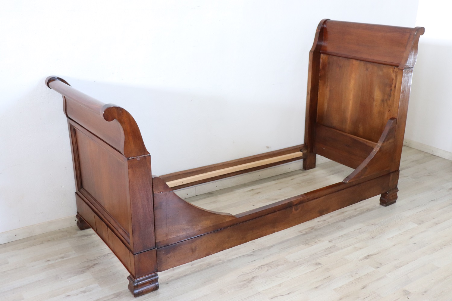 19th century antique solid walnut single bed