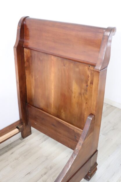 19th century antique solid walnut single bed - Image 5
