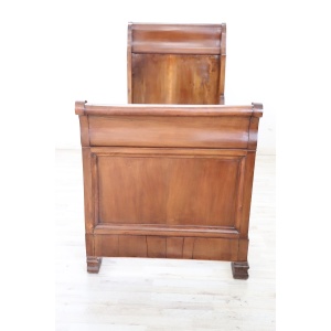 19th century antique solid walnut single bed