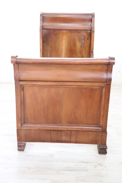 19th century antique solid walnut single bed - Image 7