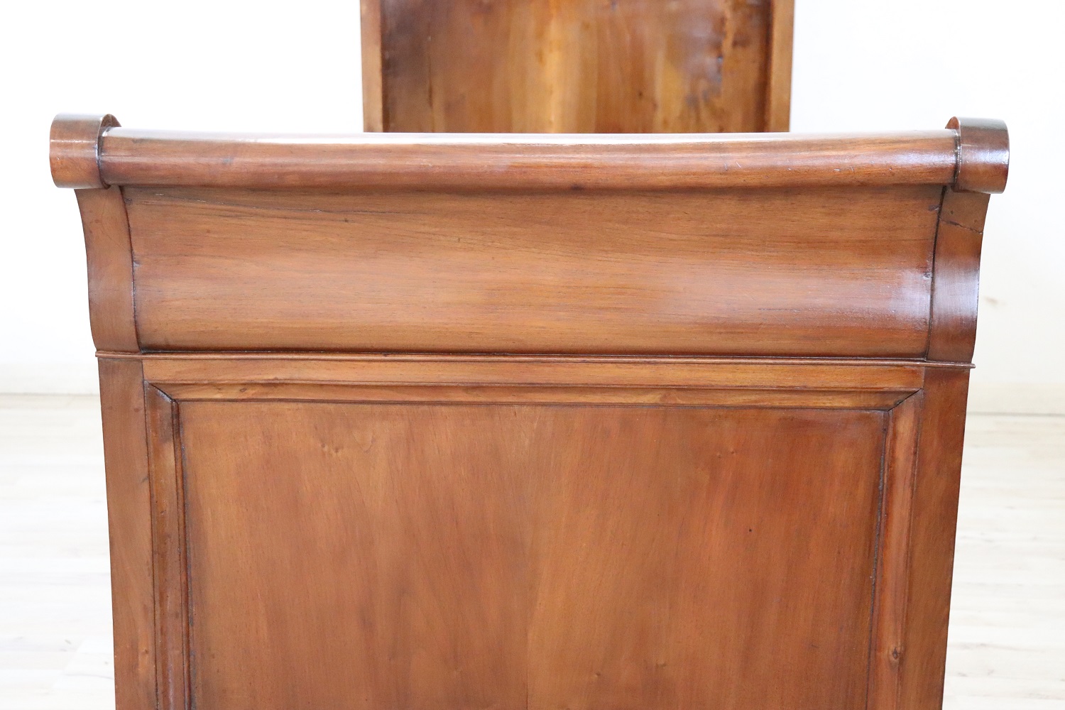 19th century antique solid walnut single bed