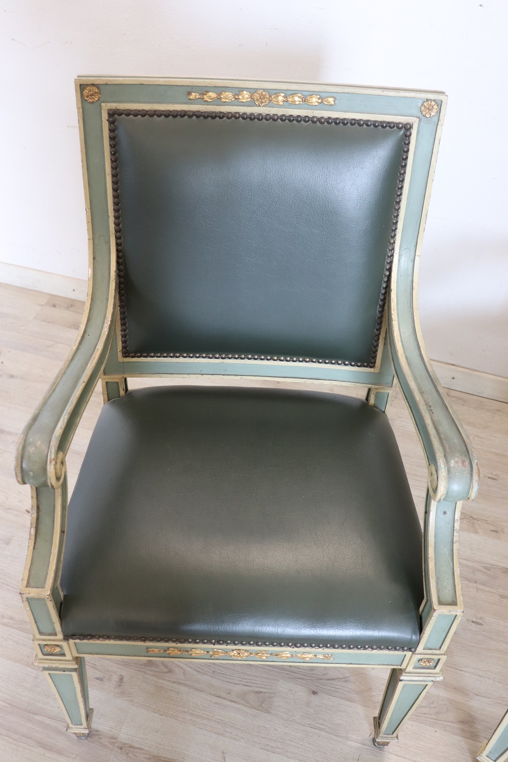 Pair of Louis XVI style armchairs