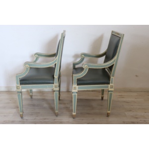 Pair of Louis XVI style armchairs
