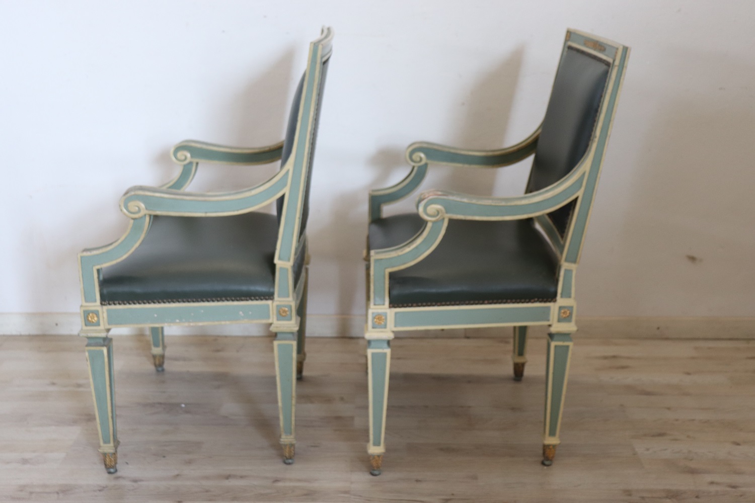Pair of Louis XVI style armchairs