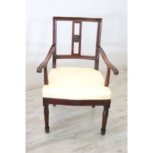 Pair of antique walnut armchairs
