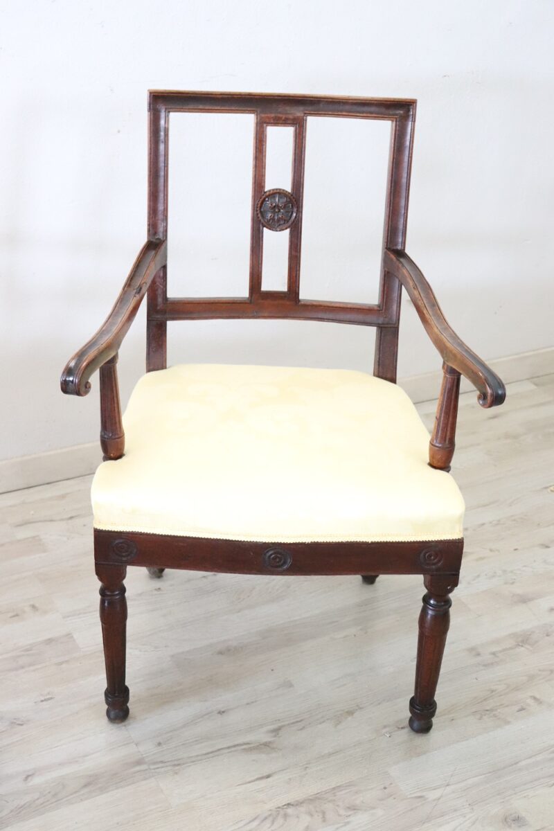 Pair of antique walnut armchairs