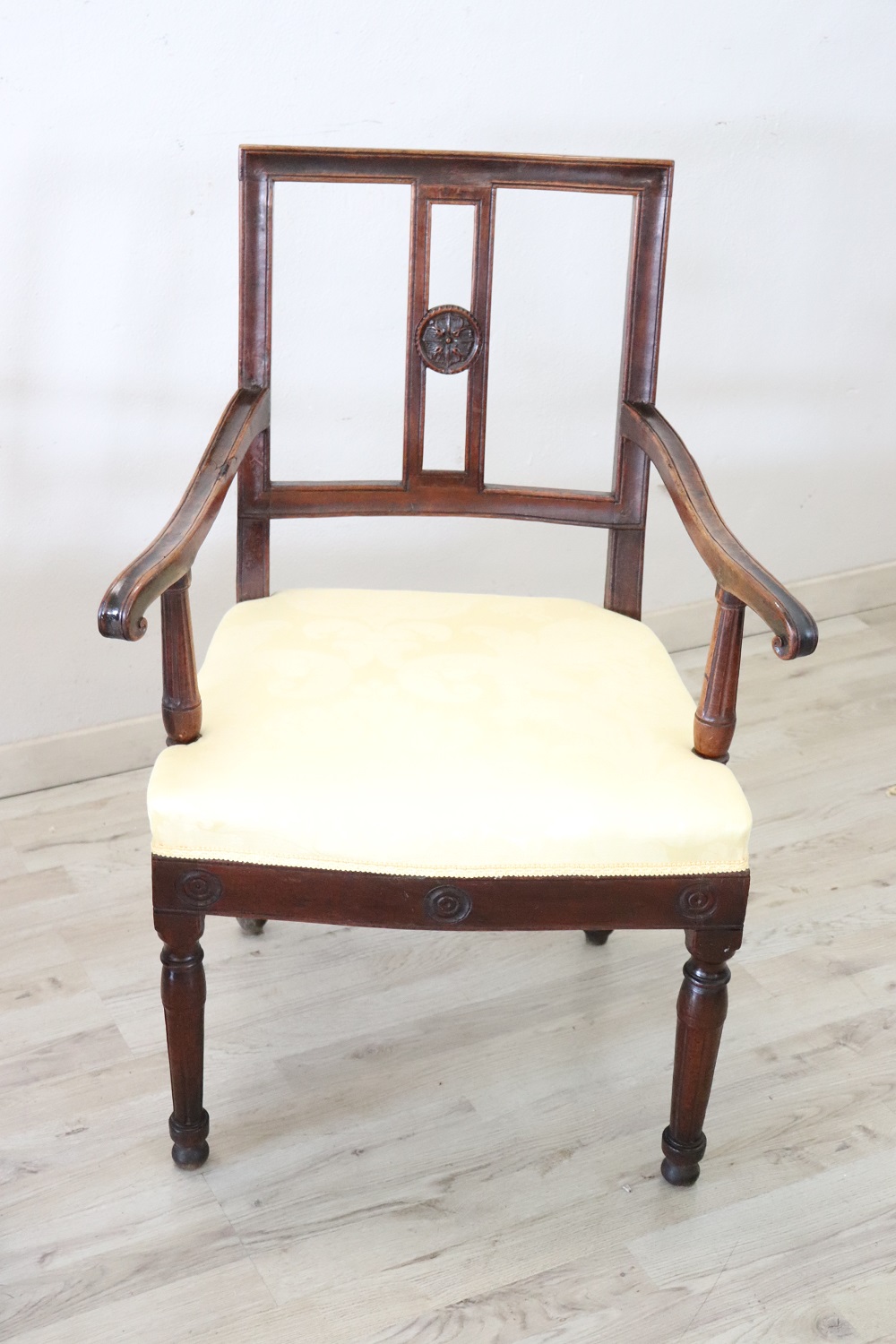 Pair of antique walnut armchairs