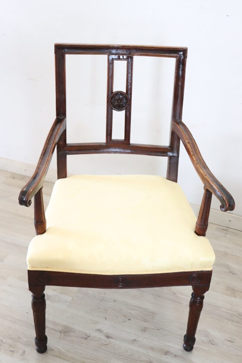 Pair of antique walnut armchairs