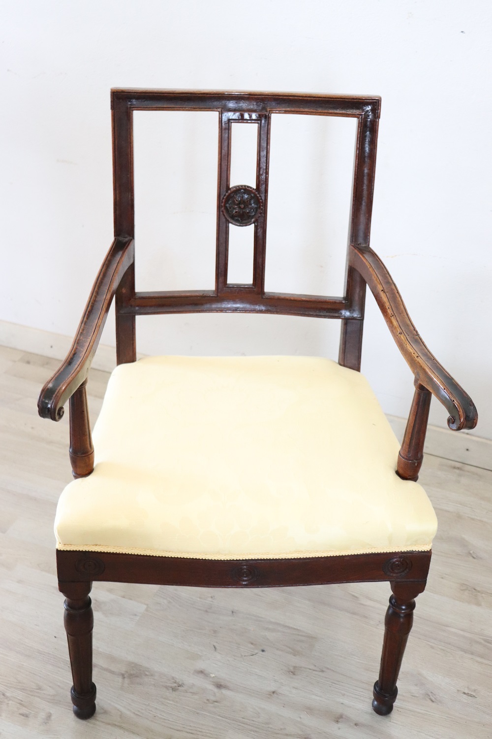 Pair of antique walnut armchairs