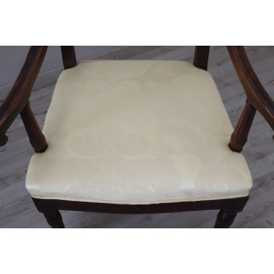 Pair of antique walnut armchairs