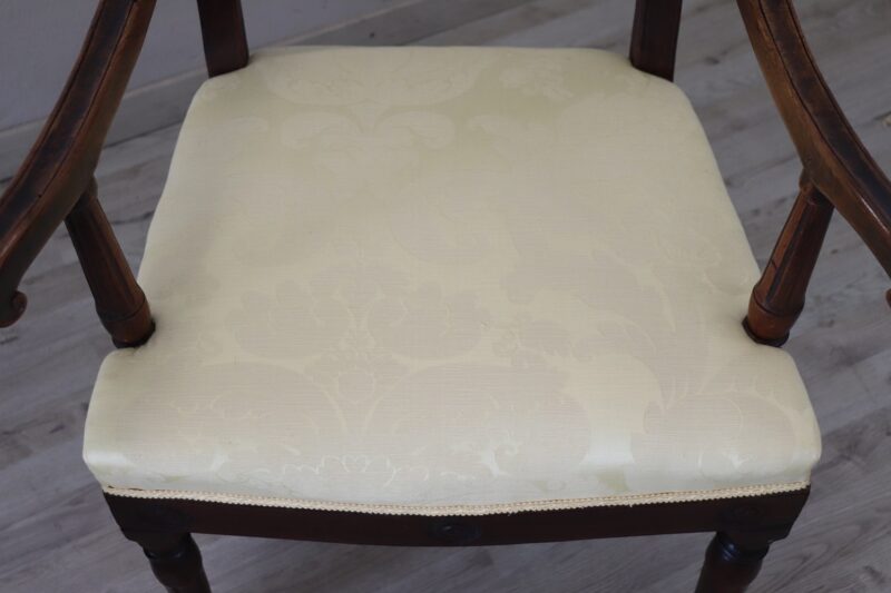 Pair of antique walnut armchairs