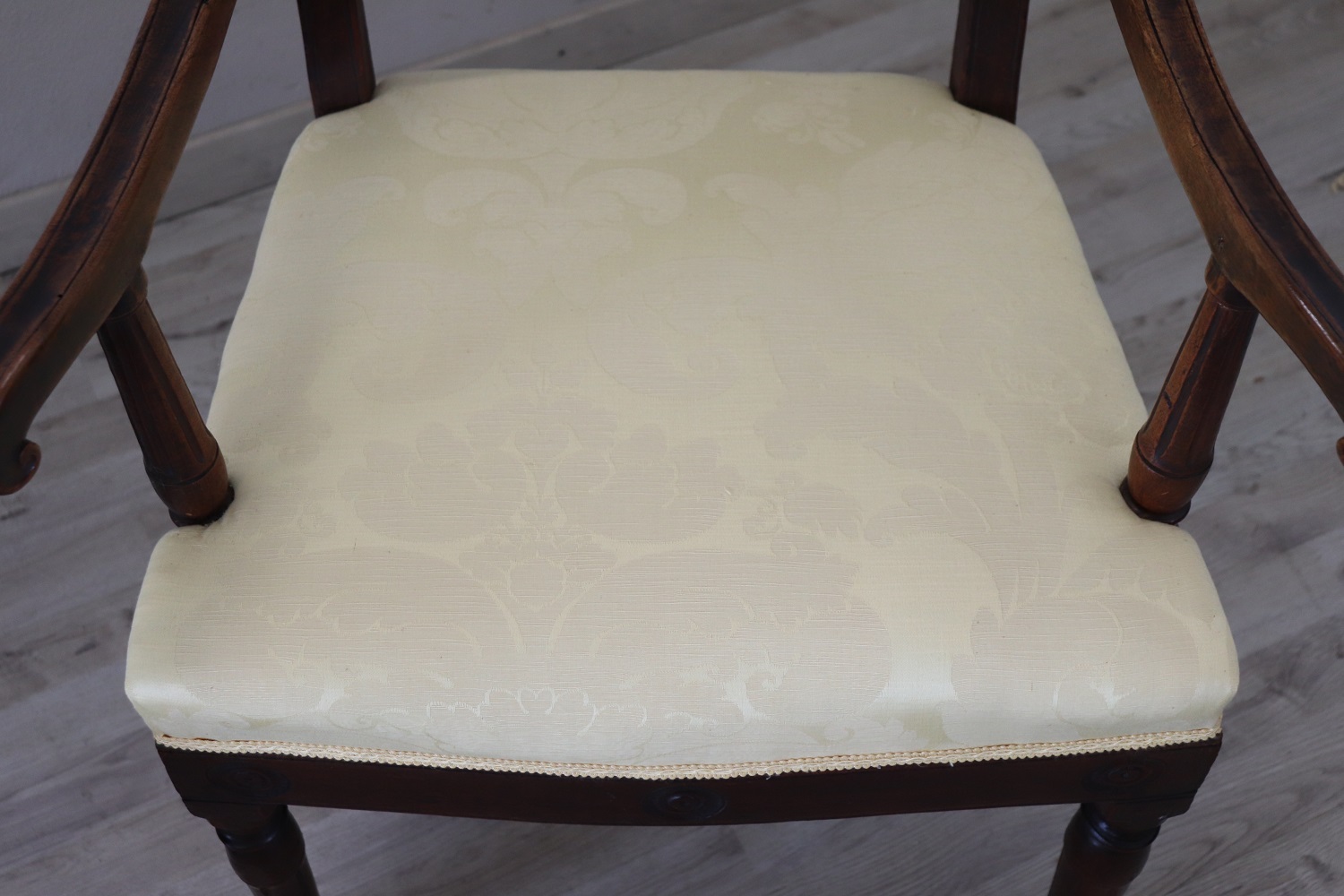 Pair of antique walnut armchairs