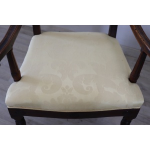 Pair of antique walnut armchairs