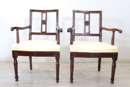 Pair of antique walnut armchairs - Image 7