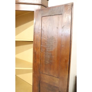 Antique solid walnut corner cabinet