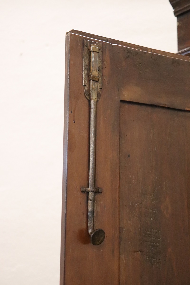 Antique solid walnut corner cabinet