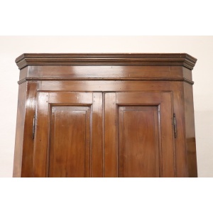 Antique solid walnut corner cabinet