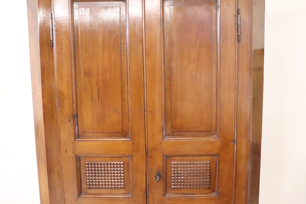 Antique solid walnut corner cabinet