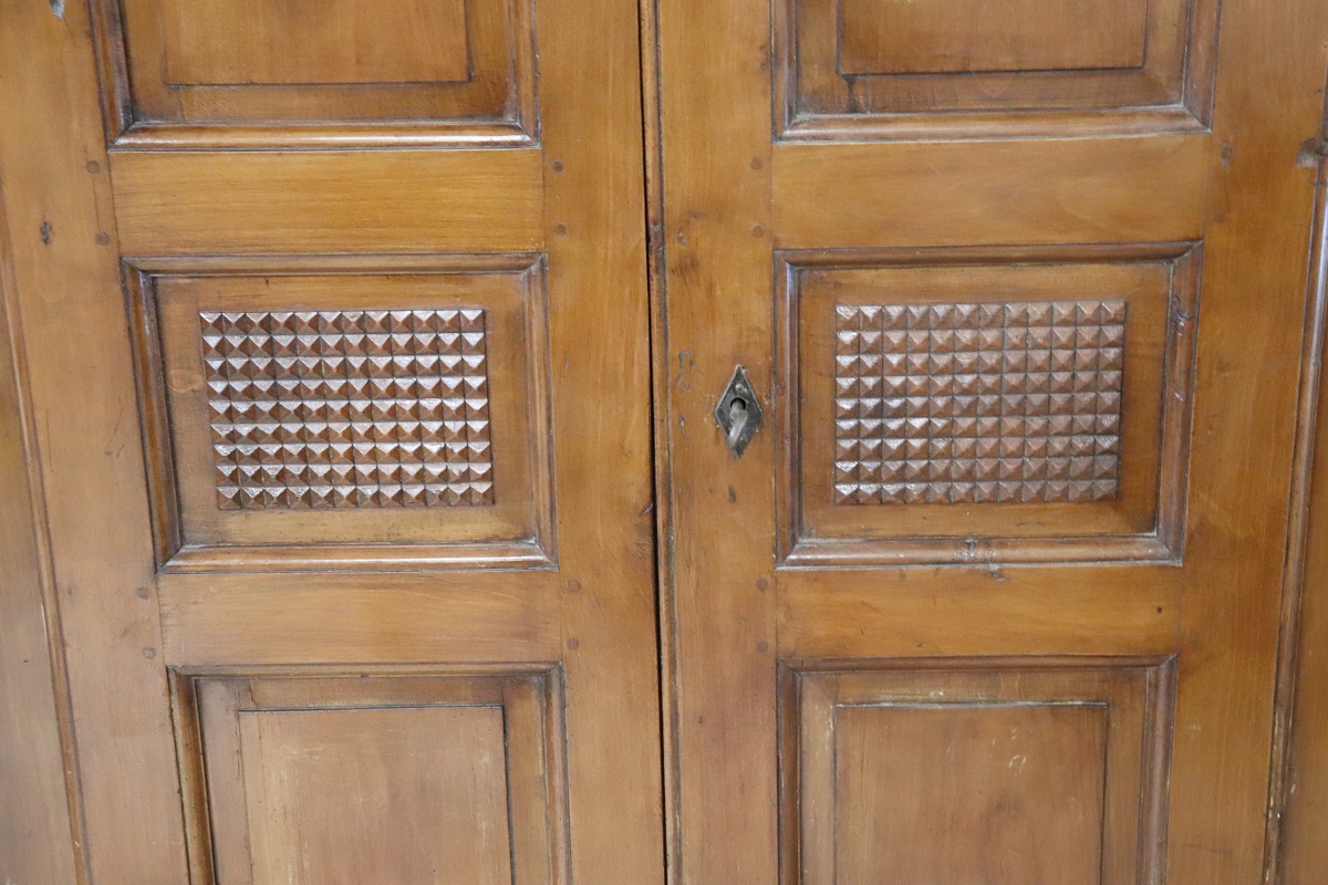 Antique solid walnut corner cabinet