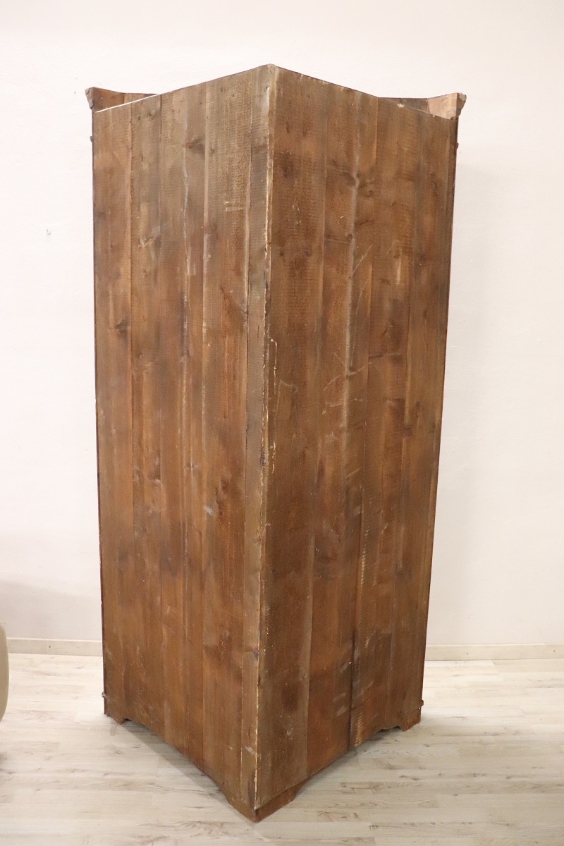 Antique solid walnut corner cabinet