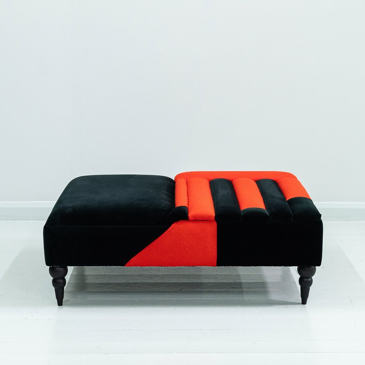 Dripped Paint Ottoman by Jay & Co