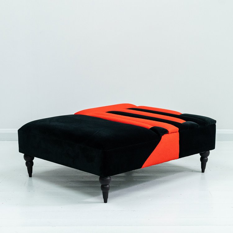 Dripped Paint Ottoman by Jay & Co