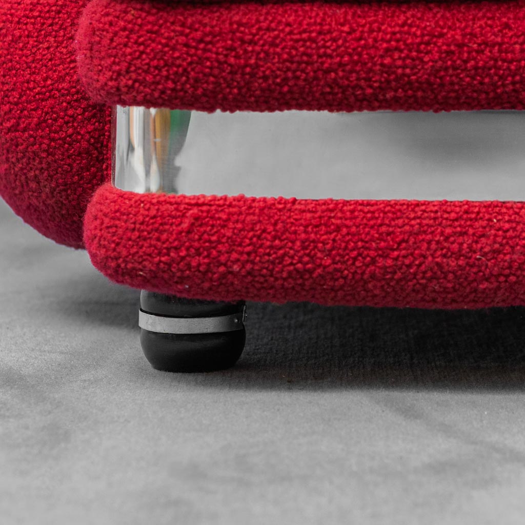 Modular 4 Seater Sofa In Red Fabric 1970s Modern Vintage