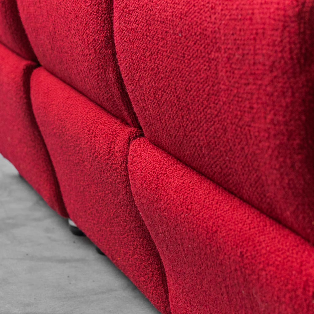 Modular 4 Seater Sofa In Red Fabric 1970s Modern Vintage