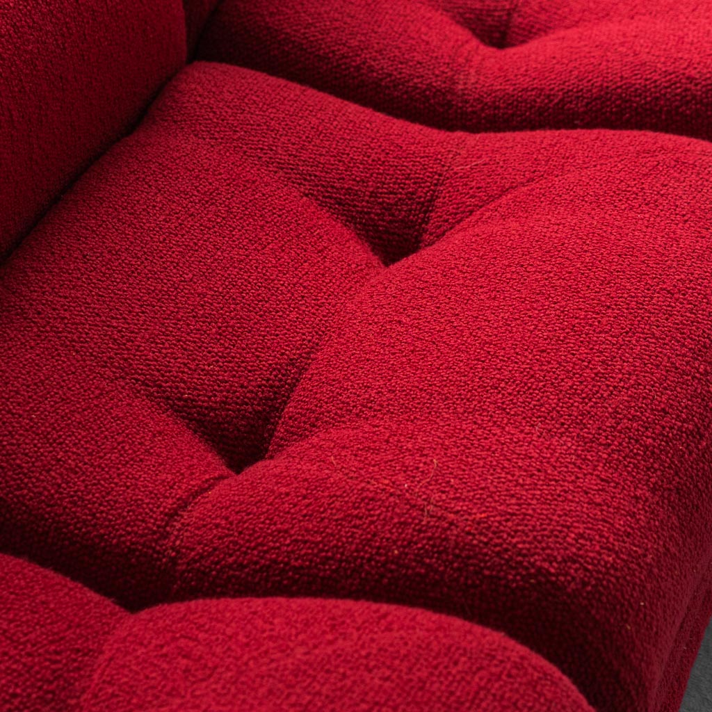 Modular 4 Seater Sofa In Red Fabric 1970s Modern Vintage
