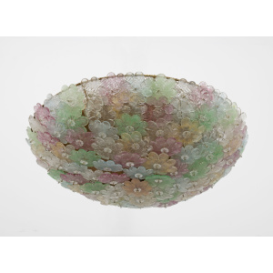 Barovier & Toso Mid-century Modern Murano Glass Flower Basket Ceiling Light, 50s