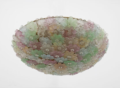 Barovier & Toso Mid-century Modern Murano Glass Flower Basket Ceiling Light, 50s - Image 3