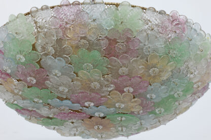 Barovier & Toso Mid-century Modern Murano Glass Flower Basket Ceiling Light, 50s - Image 2