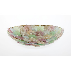 Barovier & Toso Mid-century Modern Murano Glass Flower Basket Ceiling Light, 50s