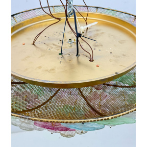 Barovier & Toso Mid-century Modern Murano Glass Flower Basket Ceiling Light, 50s