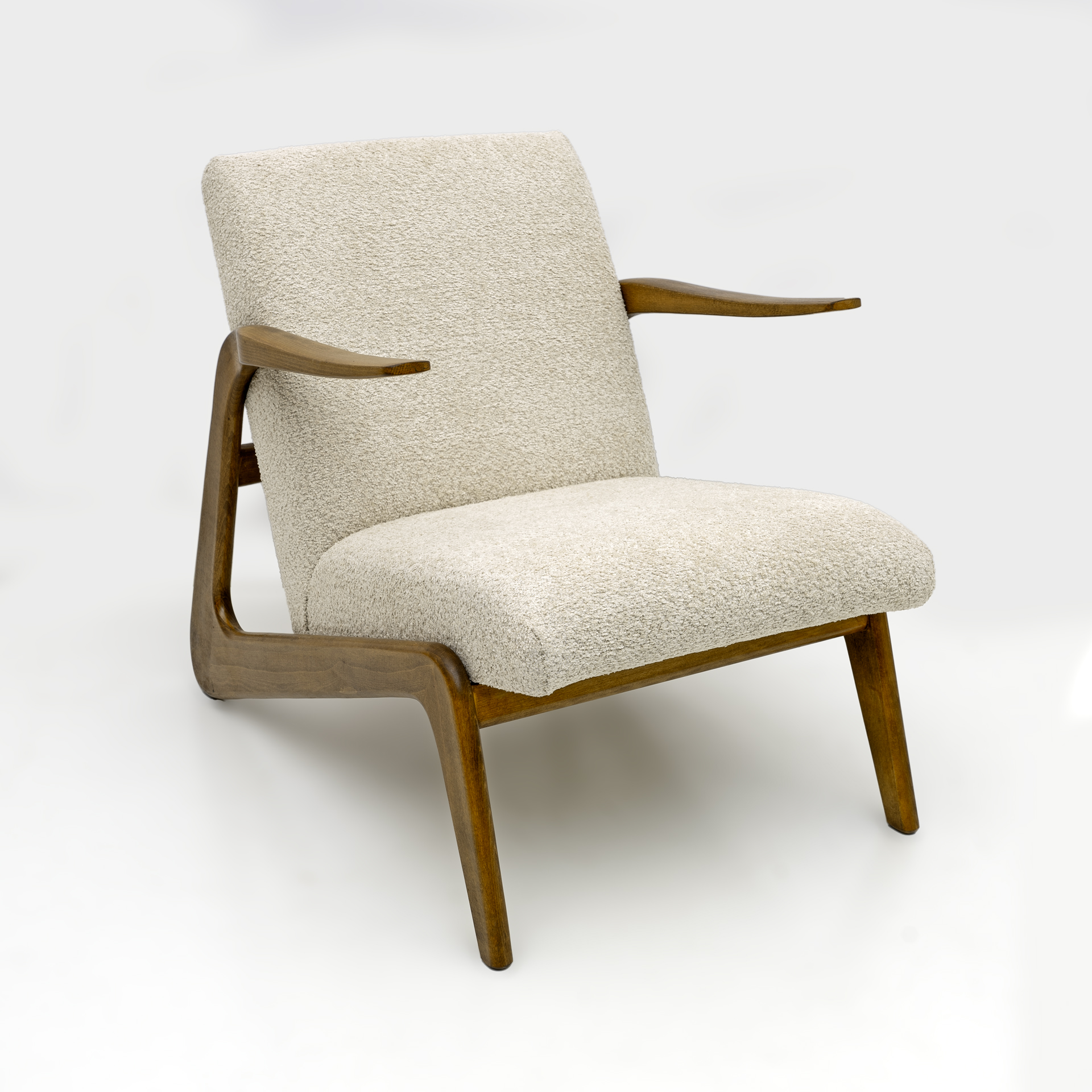 Pair of Mid-Century Modern Italian Bouclè Lounge Chairs, 1970s