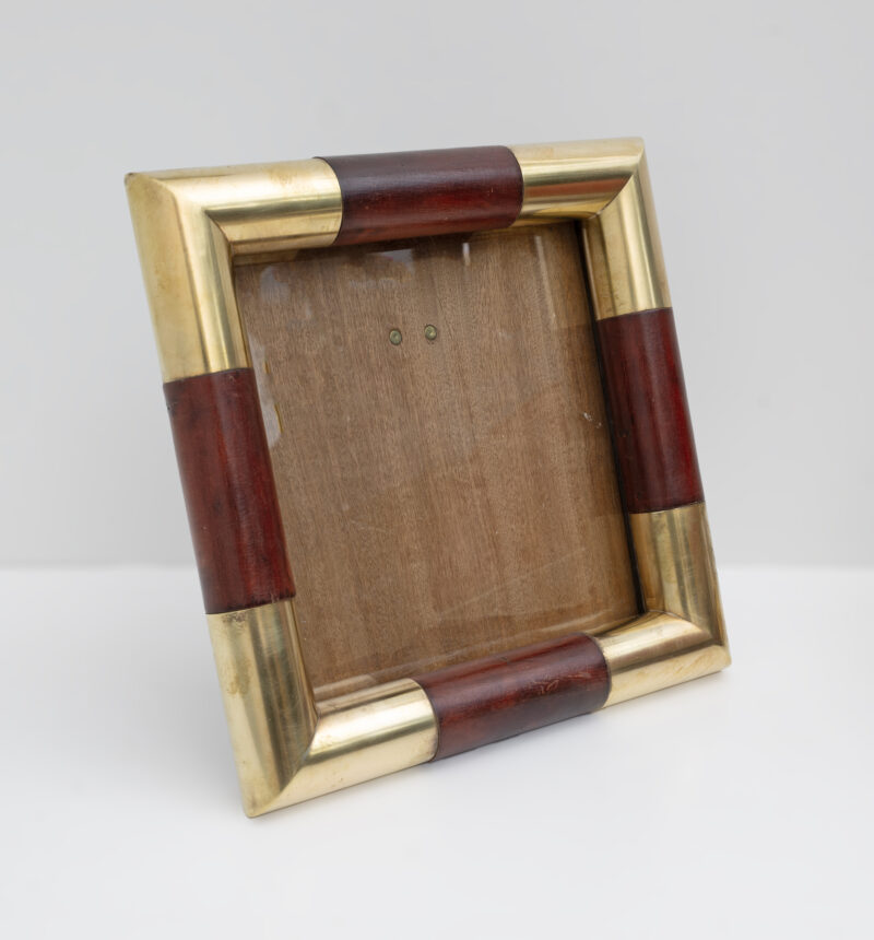 Tommaso Barbi style Mid-century Modern Italian Brass Picture Frame, 1970s