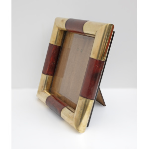 Tommaso Barbi style Mid-century Modern Italian Brass Picture Frame, 1970s