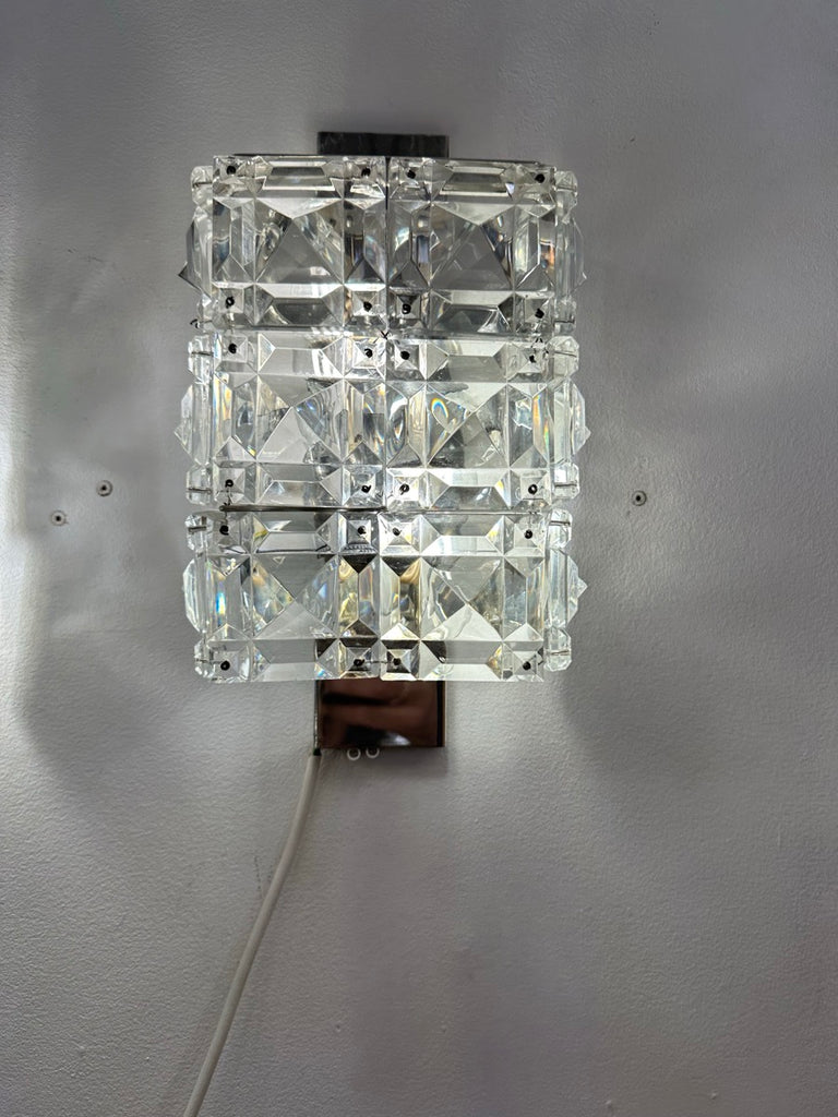 Vintage Kinkeldey Crystal & Chrome Wall Lights, 1960s
