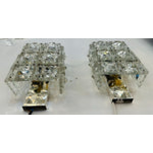 Vintage Kinkeldey Crystal & Chrome Wall Lights, 1960s