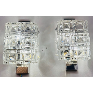 Vintage Kinkeldey Crystal & Chrome Wall Lights, 1960s