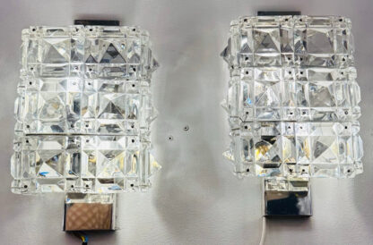 Vintage Kinkeldey Crystal & Chrome Wall Lights, 1960s - Image 6
