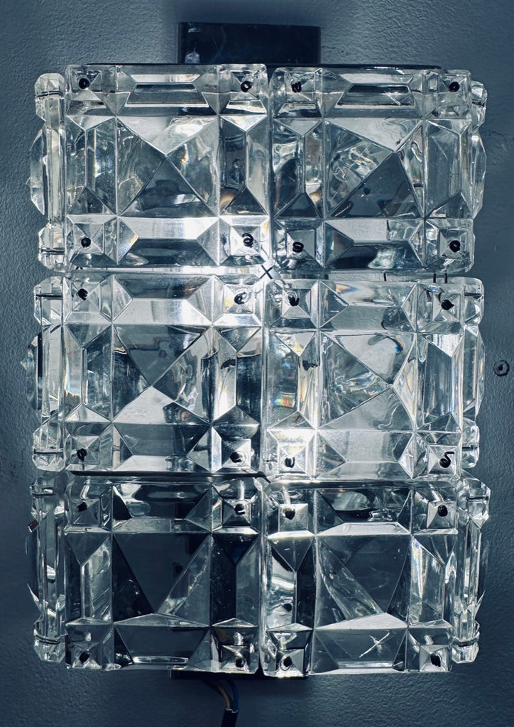 Vintage Kinkeldey Crystal & Chrome Wall Lights, 1960s
