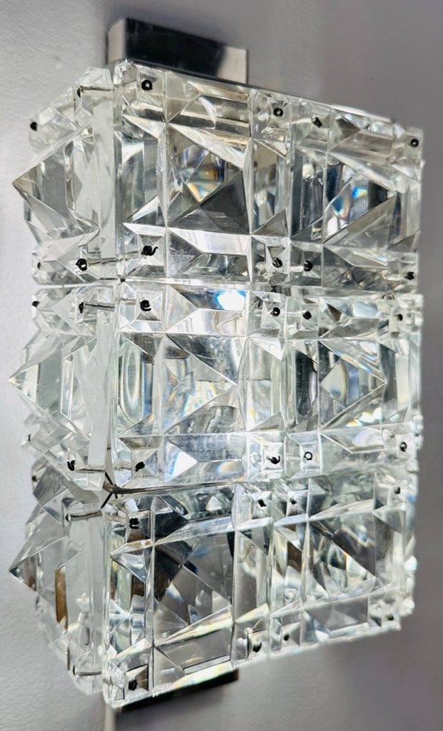 Vintage Kinkeldey Crystal & Chrome Wall Lights, 1960s