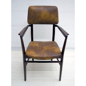 Vittorio Dassi Mid-Century Modern Italian Teakwood Writing Desk and Chair, 1950s