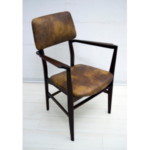 Vittorio Dassi Mid-Century Modern Italian Teakwood Writing Desk and Chair, 1950s