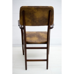 Vittorio Dassi Mid-Century Modern Italian Teakwood Writing Desk and Chair, 1950s