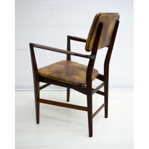Vittorio Dassi Mid-Century Modern Italian Teakwood Writing Desk and Chair, 1950s