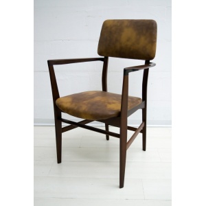 Vittorio Dassi Mid-Century Modern Italian Teakwood Writing Desk and Chair, 1950s
