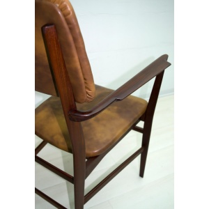 Vittorio Dassi Mid-Century Modern Italian Teakwood Writing Desk and Chair, 1950s